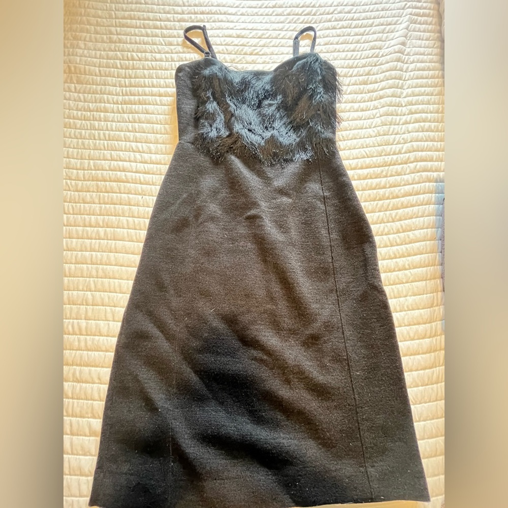 Banana republic fur chest retro style dress